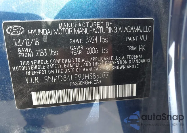 5NPD84LF9JH385077: 43816659