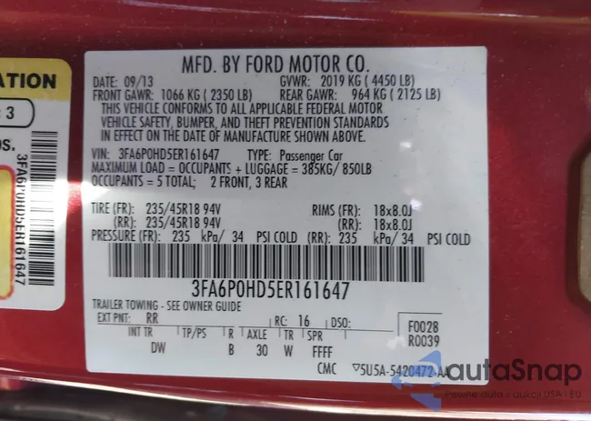 3FA6P0HD5ER161647: 43816665