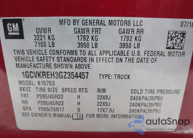 1GCVKREH3GZ354457: 43816772