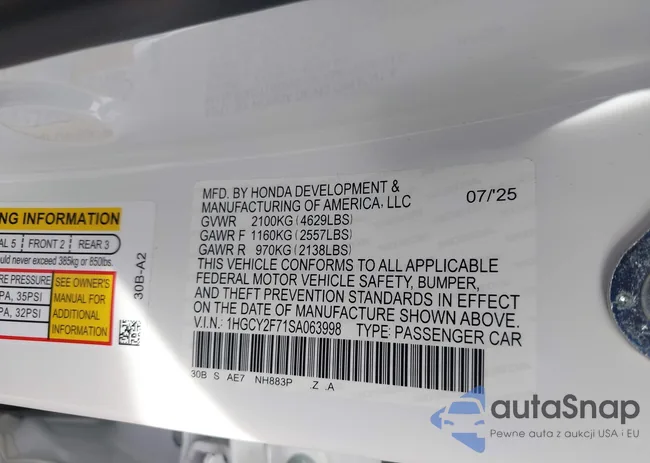 1HGCY2F71SA063998: 43816853