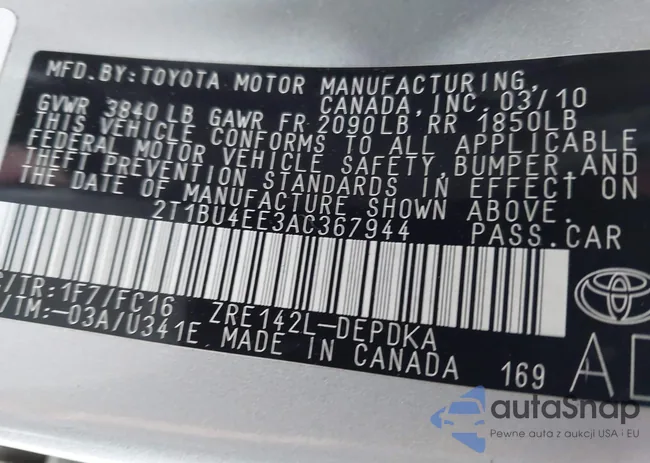 2T1BU4EE3AC367944: 43817931