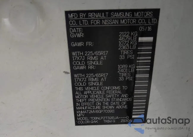 KNMAT2MV6GP703911: 43818001