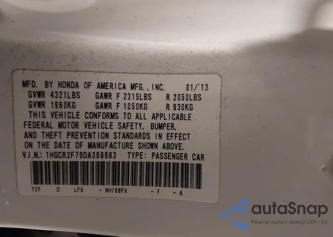 1HGCR2F79DA098983: 43818024