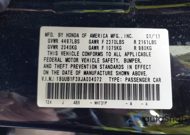 19UUB1F3XJA004072: 43818192