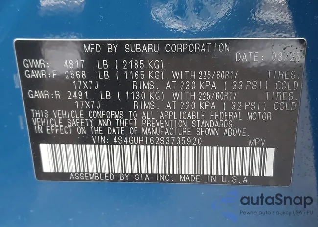 4S4GUHT62S3735920: 43818208