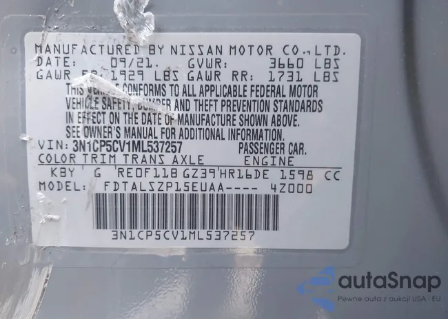 3N1CP5CV1ML537257: 43818258