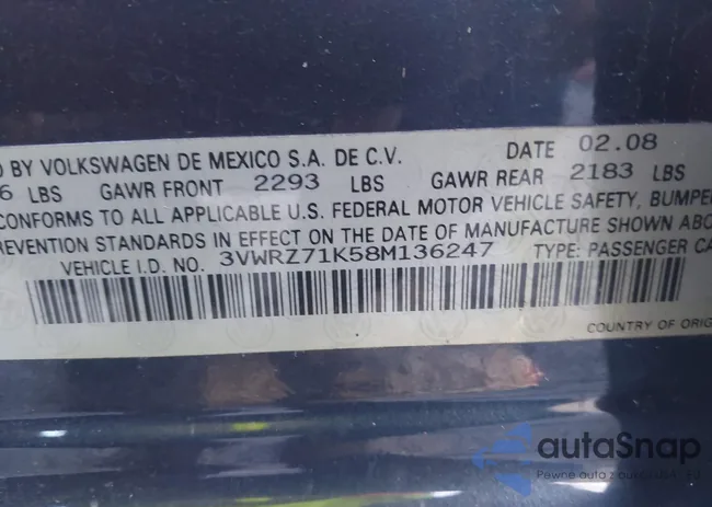 3VWRZ71K58M136247: 43818264