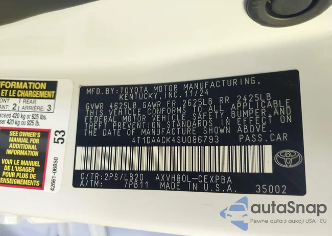 4T1DAACK4SU086793: 43818417