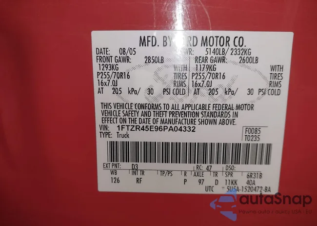 1FTZR45E96PA04332: 43817552