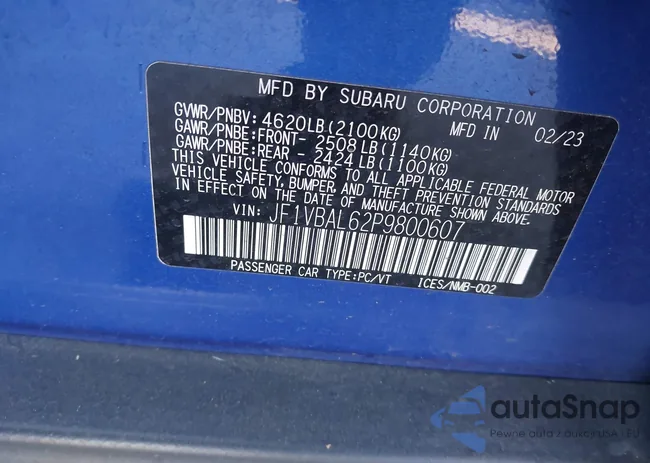 JF1VBAL62P9800607: 43817584