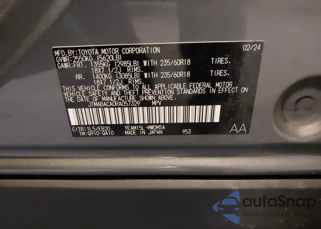 JTMABACA0RA057329: 43817701