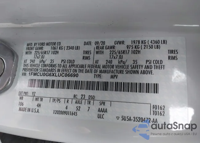 1FMCU0G6XLUC06690: 43819039