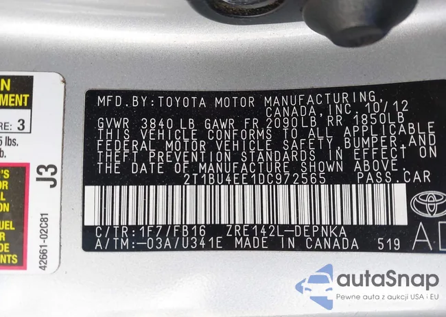 2T1BU4EE1DC972565: 43819133