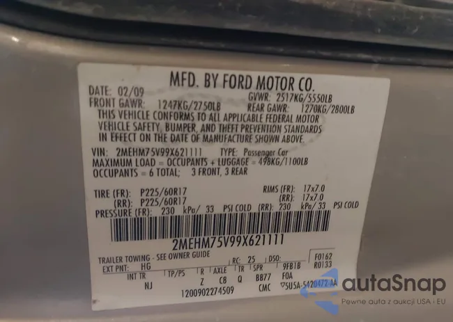 2MEHM75V99X621111: 43819226