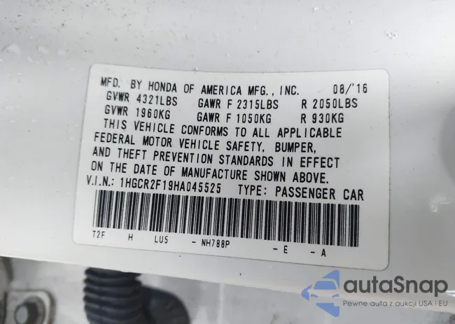 1HGCR2F19HA045525: 43819288