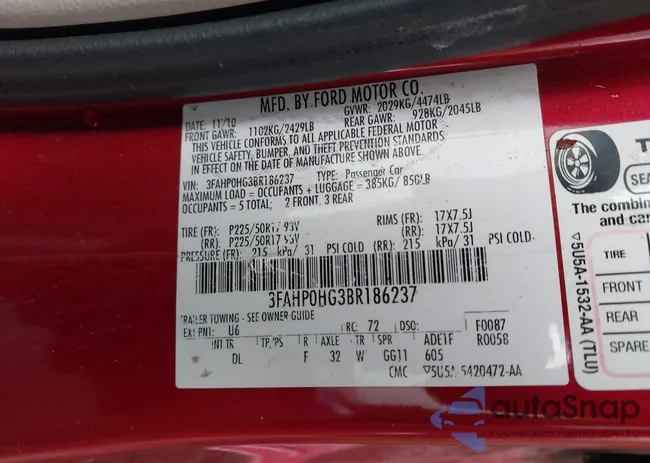 3FAHP0HG3BR186237: 43819302