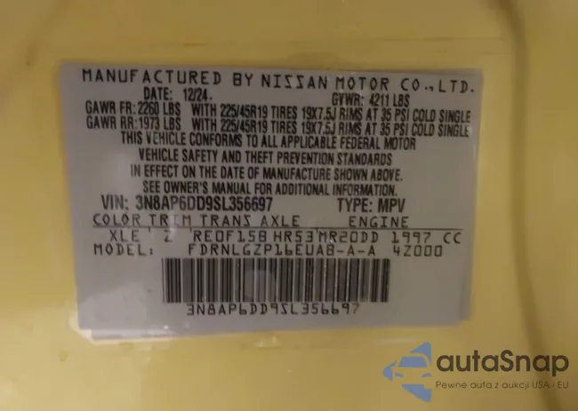 3N8AP6DD9SL356697: 43819327