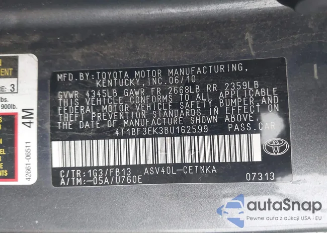 4T1BF3EK3BU162599: 43819373