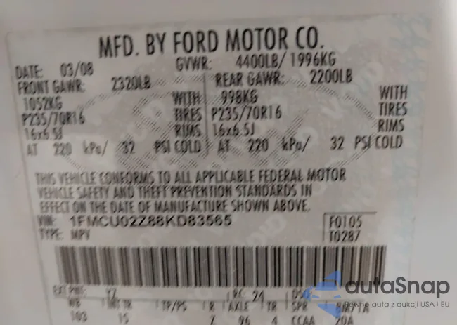 1FMCU02Z88KD83565: 43819391