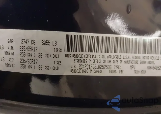 2C4RC1FG8JR257536: 43819472