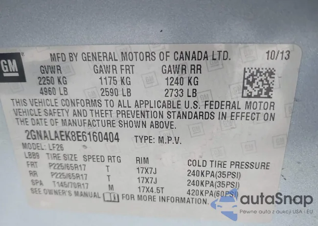 2GNALAEK8E6160404: 43818552