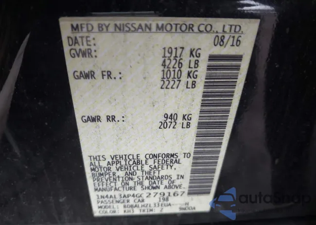 1N4AL3AP4GC279167: 43818583