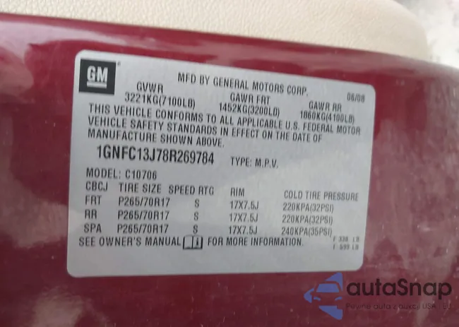 1GNFC13J78R269784: 43819929