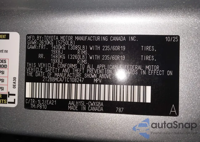 2T2BBMCA7TC108247: 43819972