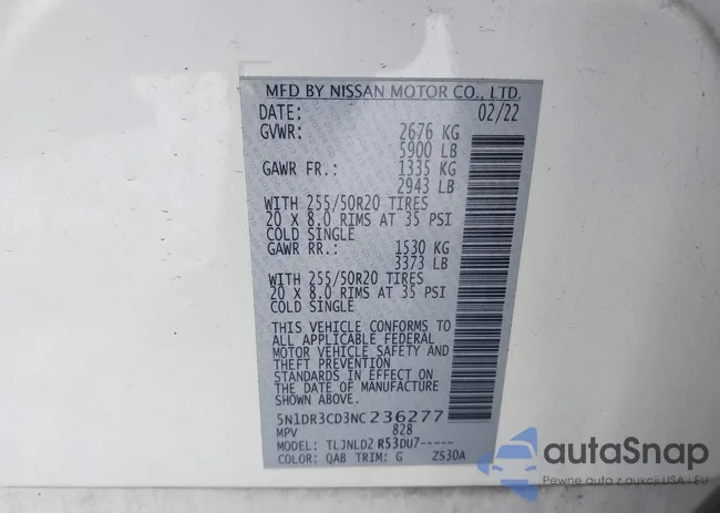 5N1DR3CD3NC236277: 43819975