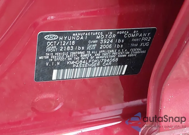 KMHD84LF0KU794068: 43820081