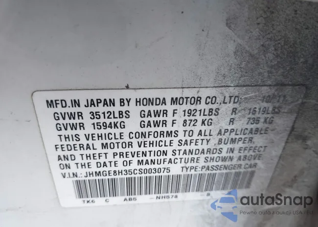 JHMGE8H35CS003075: 43820188