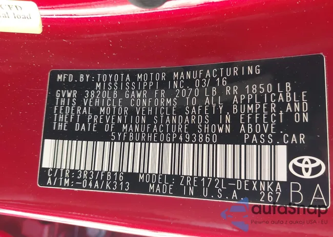 5YFBURHE0GP493860: 43820207