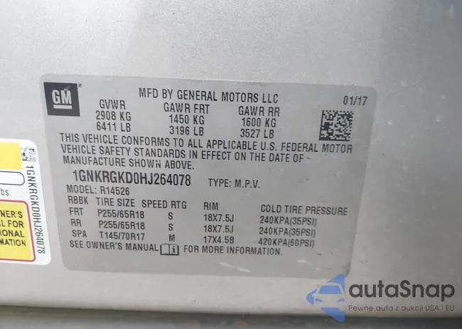 1GNKRGKD0HJ264078: 43820439