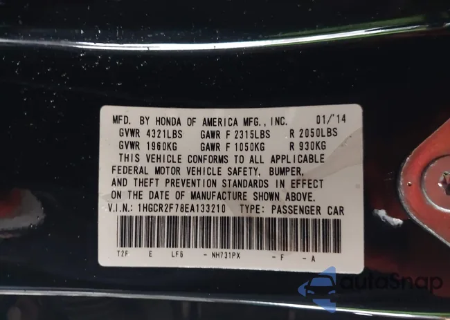 1HGCR2F78EA133210: 43820475