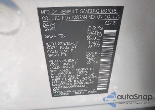 KNMAT2MV9GP664442: 43820480