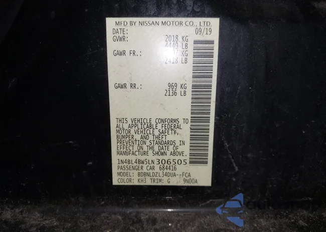 1N4BL4BW5LN306505: 43820493