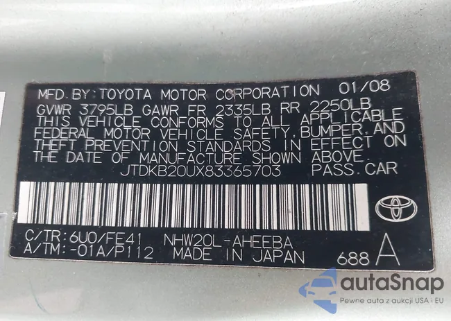 JTDKB20UX83365703: 43820503