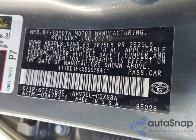 4T1BD1FKXDU079411: 43819618