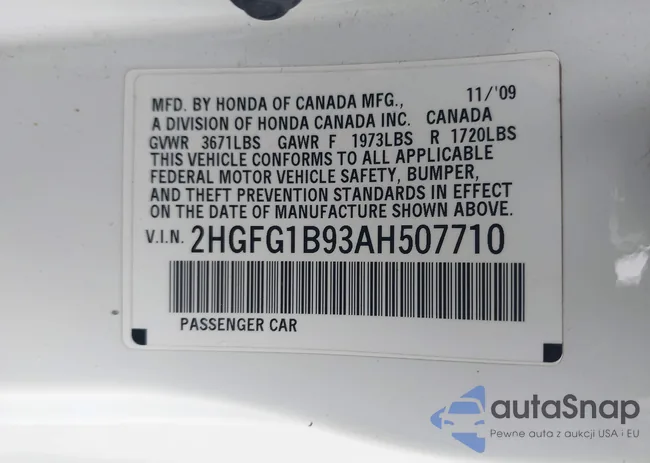 2HGFG1B93AH507710: 43819627