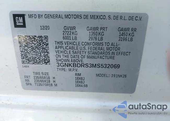 3GNKBDRS3MS532069: 43819660