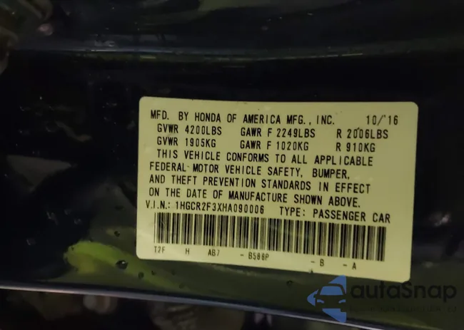 1HGCR2F3XHA090006: 43819663