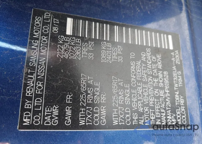 KNMAT2MV1HP619528: 43819722