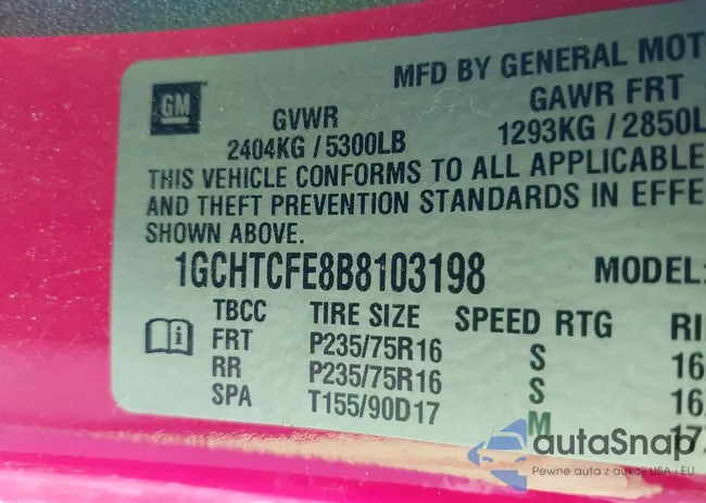 1GCHTCFE8B8103198: 43820945