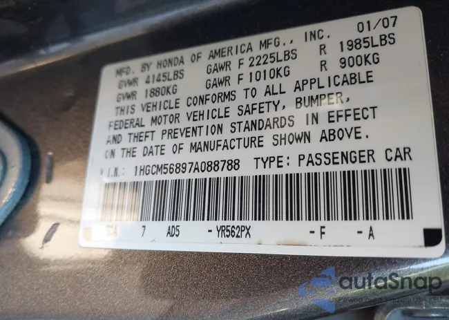 1HGCM56897A088788: 43820956