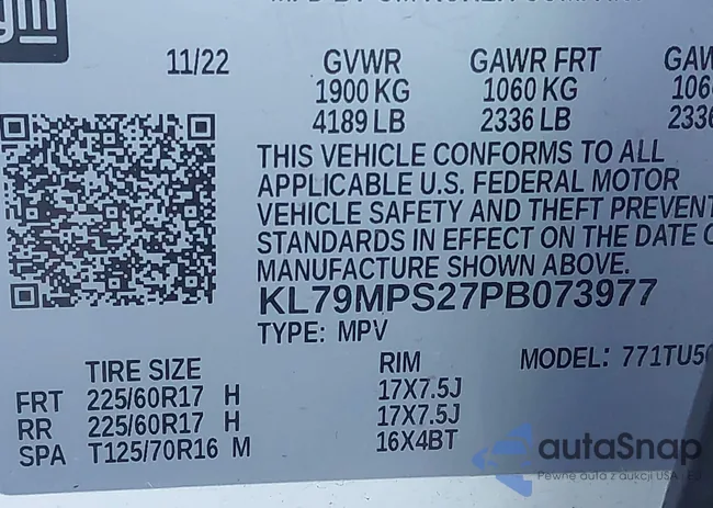 KL79MPS27PB073977: 43821214