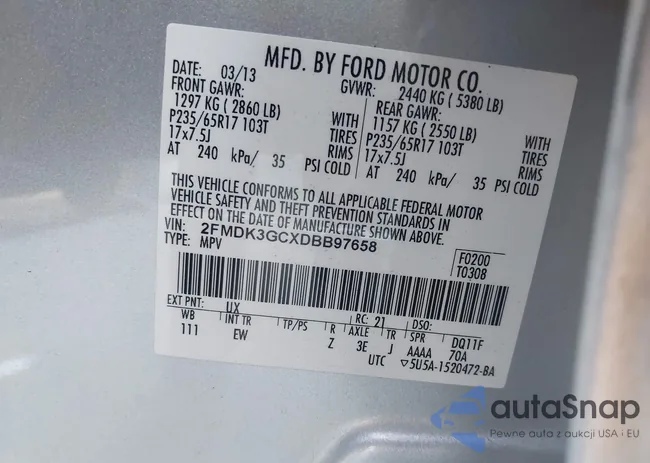 2FMDK3GCXDBB97658: 43821268