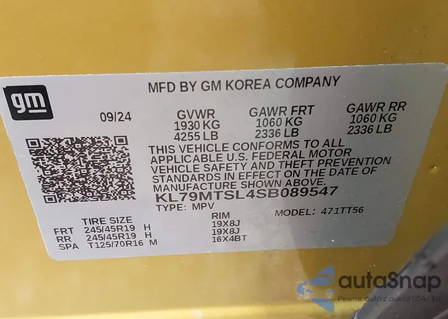 KL79MTSL4SB089547: 43821453