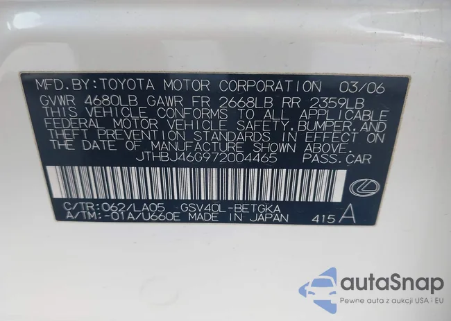 JTHBJ46G972004465: 43820552