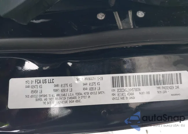 2C3CDXGJ1KH576630: 43820646