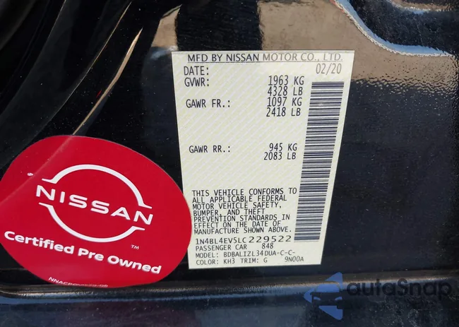 1N4BL4EV5LC229522: 43820834